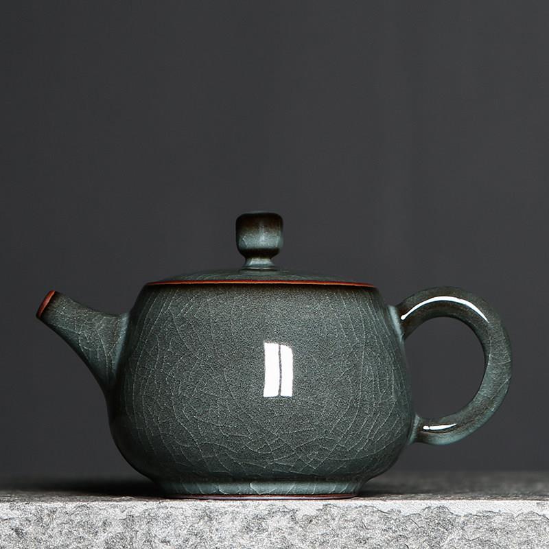 青瓷茶壶单个哥窑冰裂纹开片家用手工壶陶瓷功夫茶具大号泡茶壶图片