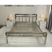 不锈钢床1.8米1.5米双人床 加厚304欧式 现代简约铁艺床出租房床架