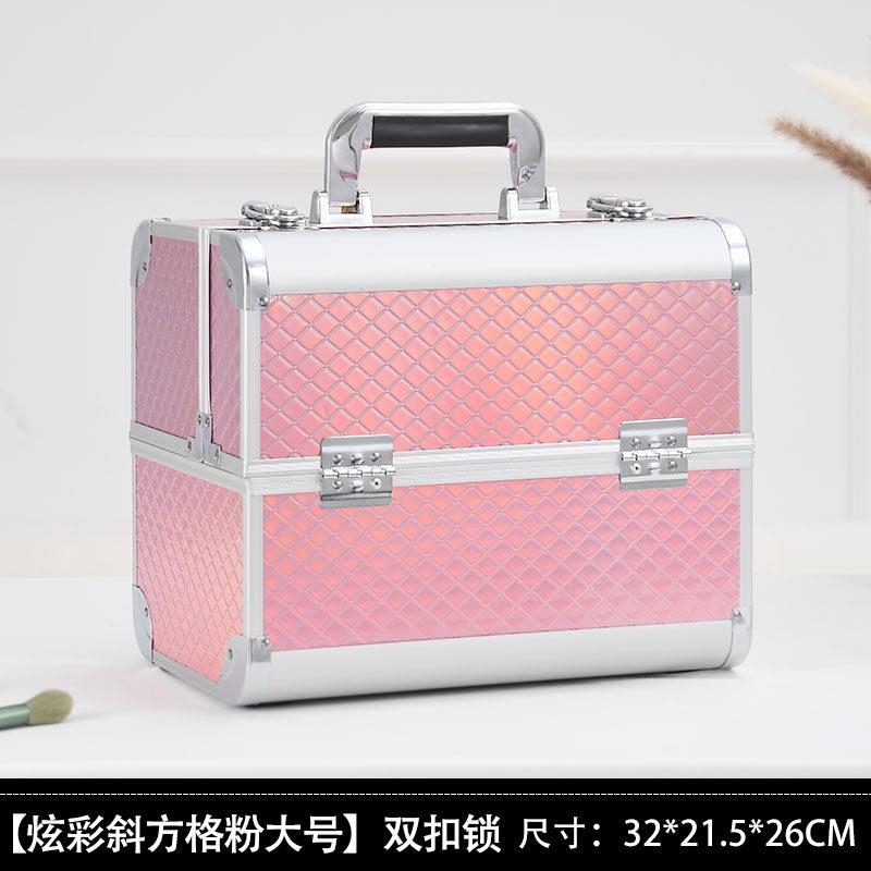 专业美睫美容工具手提箱 带双扣锁大容量化妆箱 美甲纹绣便携式工