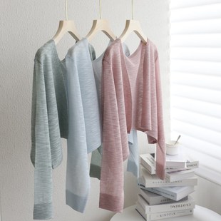 高级感竹节麻针织开衫女夏季防晒空调衫薄短小Q外套吊带裙罩衫披