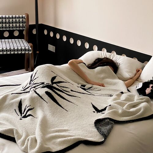 国风半边绒毛毯丨软糯糯毯子办公室午睡休闲毯冬季加厚沙发盖毯