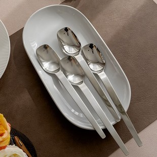 创意食品级1810不锈钢加长柄勺子家用成人大号汤匙茶匙挖勺西餐勺