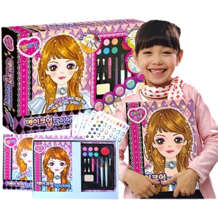 现货韩国玩具糖果女孩美妆日记公主化妆涂色美妆DIY化妆本涂鸦本
