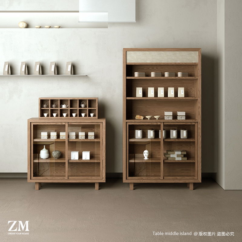 禅意新派茶室茶舍简n约多宝阁茶叶展示柜陶瓷摆件柜茶具置物架网