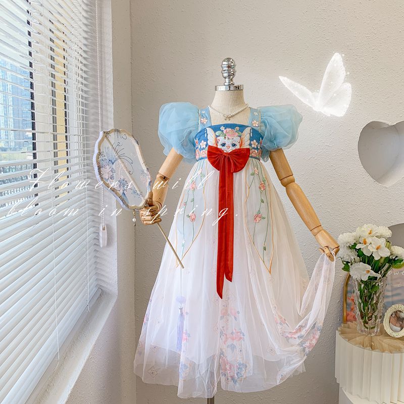 女童汉服夏季连衣裙2023新款儿童超仙古装公P主裙中国风襦裙礼服