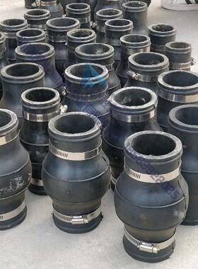 卡箍式橡胶软接头304不锈钢橡胶快速接头管道柔性减震器dn150 100