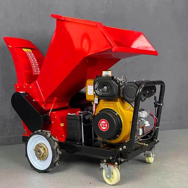 园林机械柴油电启动树枝粉碎机木叉子破碎还田机一键启动碎枝机