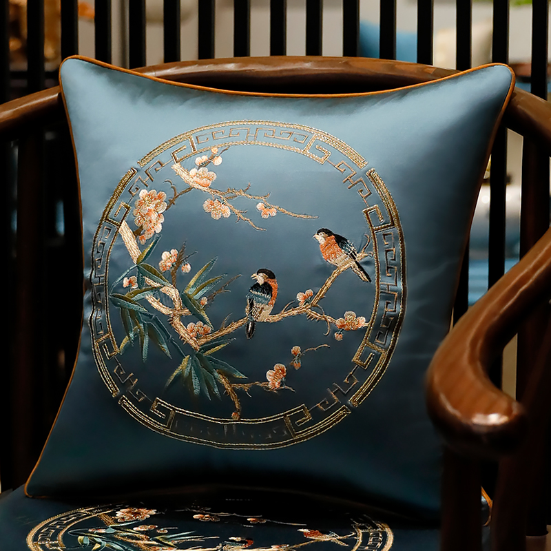 新中式抱枕靠垫中国风客厅古典靠枕靠背护腰枕套含芯床头靠包家用