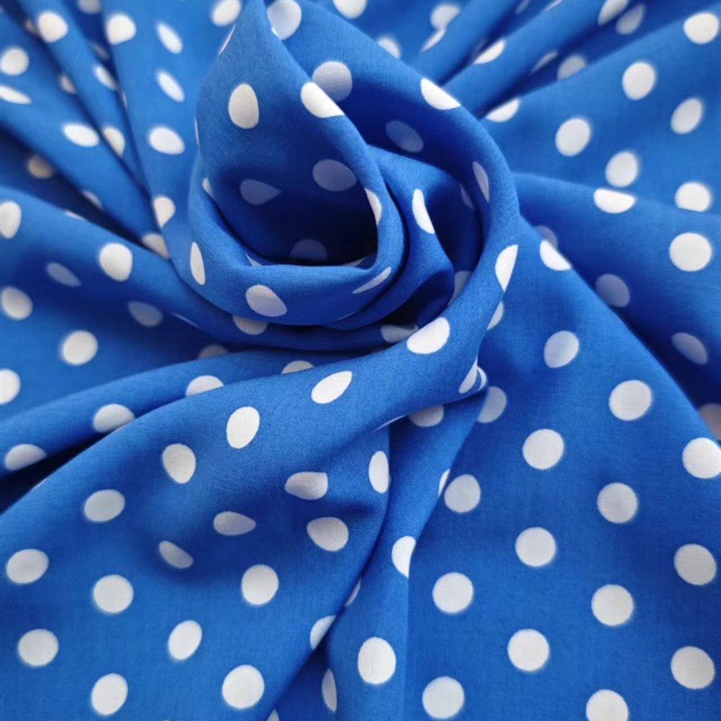 波点布料人造棉水玉波点布料棉绸旗袍连衣裙纯棉布料做衣服
