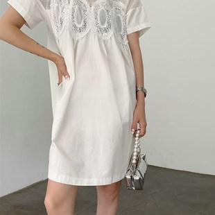 孕妇蓬蓬公主连衣裙A字裙夏季 高级感孕妇d白色娃娃裙夏装 宽松大码