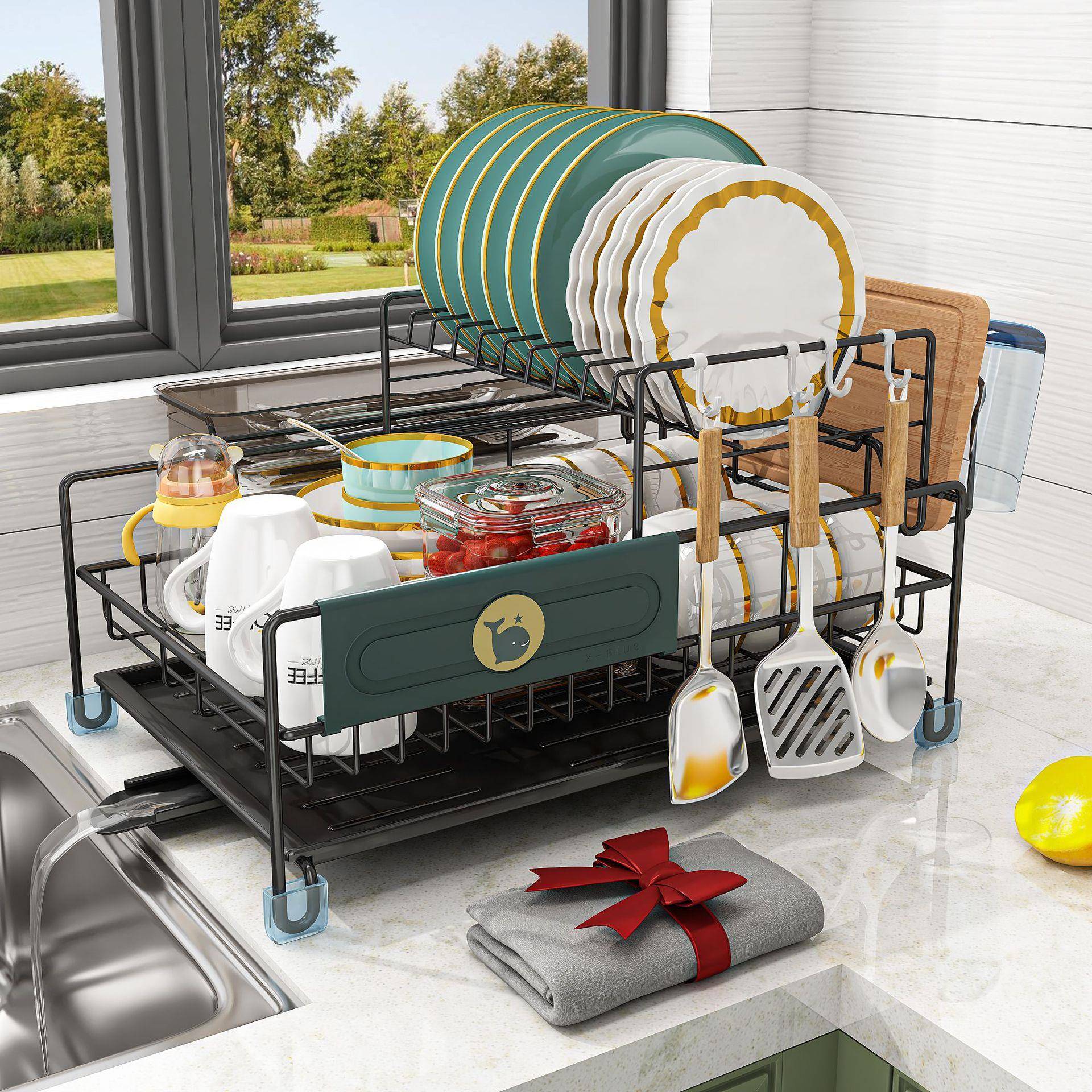 家用碗碟架不锈钢厨房沥水架置物架收纳架砧板架K002-B