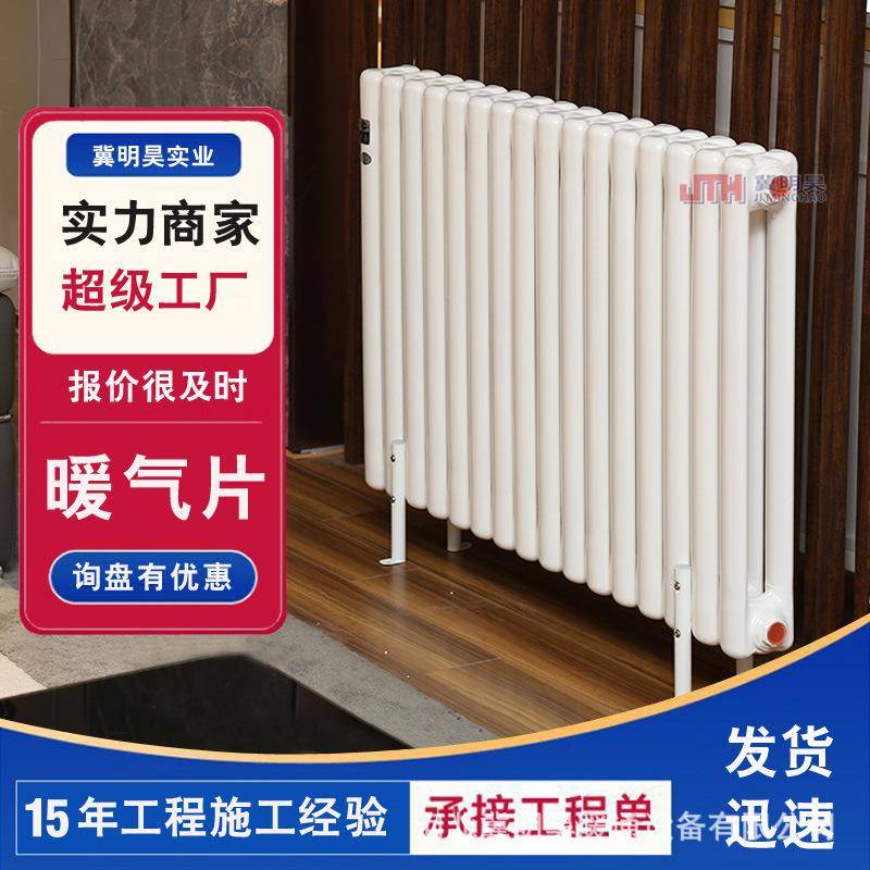钢二柱暖气片现代简约散热器集中供热低碳钢壁挂式水暖工程暖气片