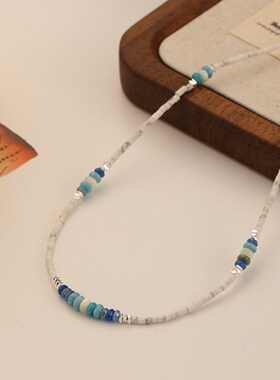 法式轻奢手工算盘珠水晶串珠项链女百搭高级感简约气质精致锁骨链