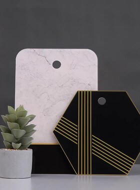 现代简约几何线条砧板摆件厨房橱柜装饰品酒店会所面包板摆设品