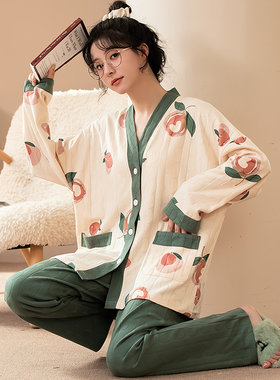胖mm可外穿200斤睡衣女士长袖纯棉秋冬季特大码家居服240斤5XL6XL