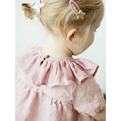 100%天然亚麻纯色宝宝口水巾防吐奶围兜婴儿围嘴儿童花边款假领子