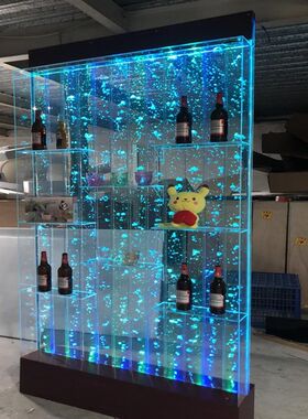 水幕墙酒柜屏风客厅鱼缸 装饰玄关隔断流水墙 亚克力气泡墙加工厂