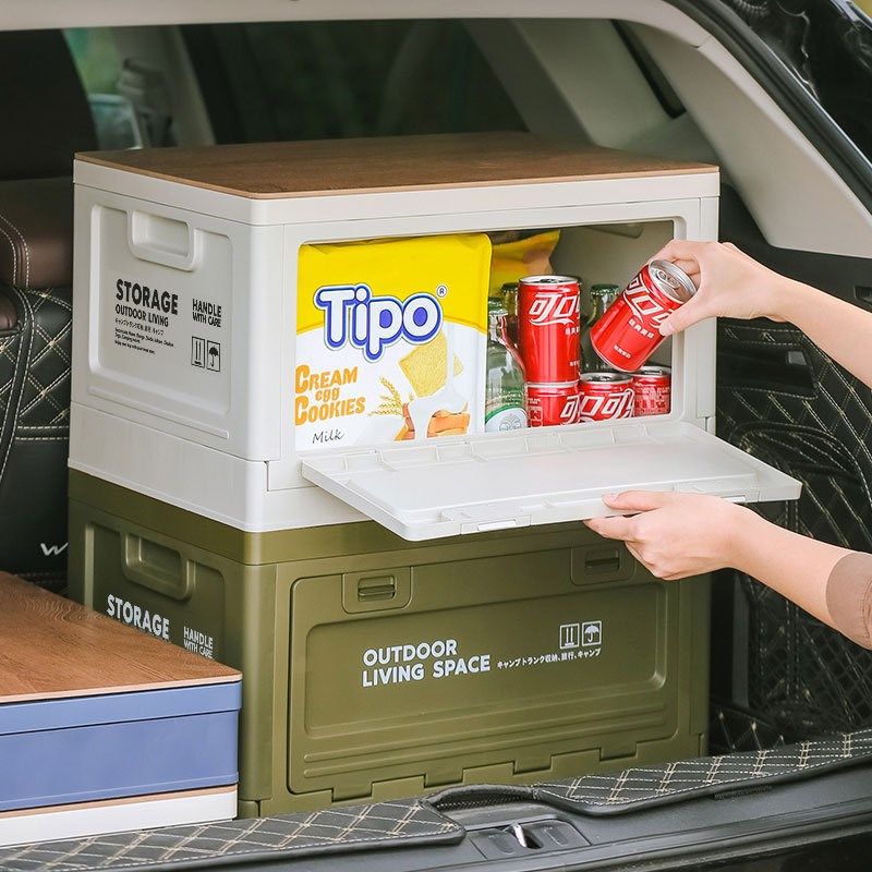 日式户外收纳箱露营折叠箱野营整理箱车载后备箱木盖工业风储物箱,收纳整理,收纳箱,淘宝优惠券,粉丝福利购,淘宝优惠卷