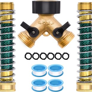 2021花园水龙头全铜阀门弹簧管套装 园林水管铜双通Y型分流器接头