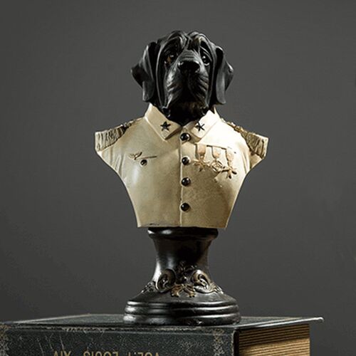 美式复古狗头动物家居饰品摆件客厅电视柜玄关北欧工艺品创意摆设