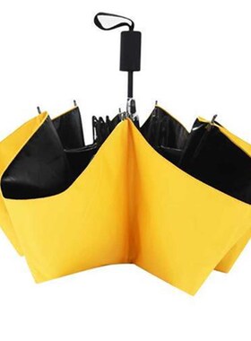 古典加固型遮阳伞可以黄色挡风黑色雨伞折叠纯黑色单人