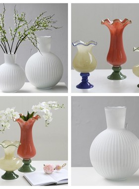 现代简约创意玻璃花器花瓶样板房售楼处桌面茶几电视柜软装饰品