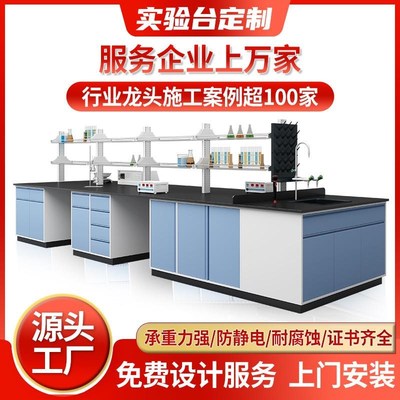 定制实验台学校实验n桌化验室工作台全钢中央试验台钢木实验台厂