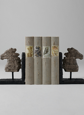 软装书房书挡/豪斯/欧式树脂摆件/奔马/马/书靠书立书架/工艺礼品