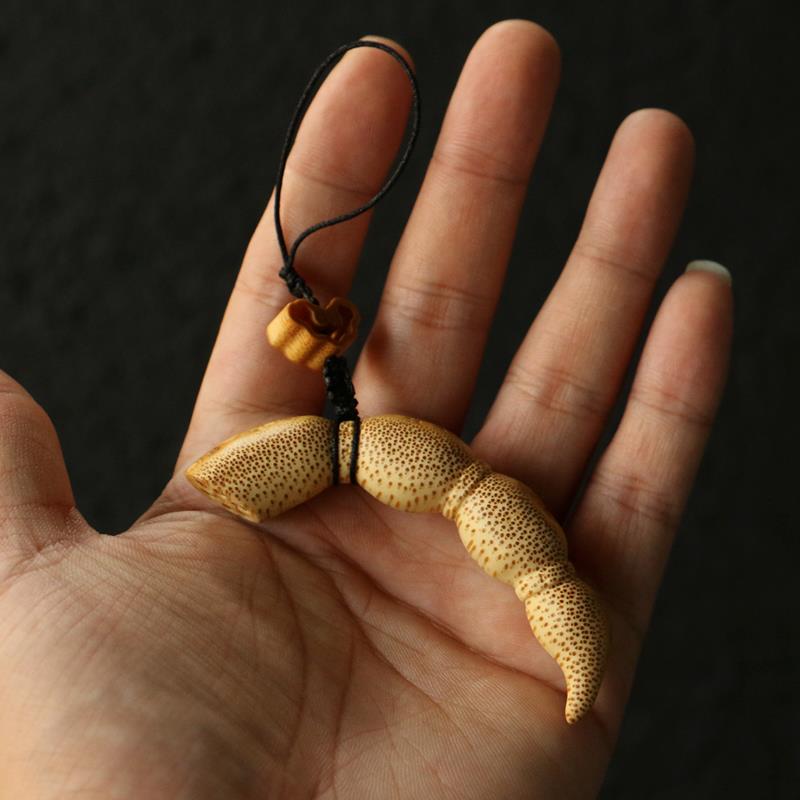 纯手工雕刻满钉老竹根藕节小挂件竹雕藕吊坠《节节高》车钥匙配饰