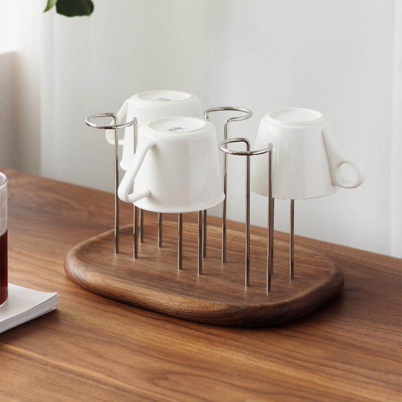 三思工房 实木沥水杯架黑胡桃木家用茶杯杯子套装挂架架子置物架,家庭/个人清洁工具,杯架,淘宝优惠券,粉丝福利购,淘宝优惠卷