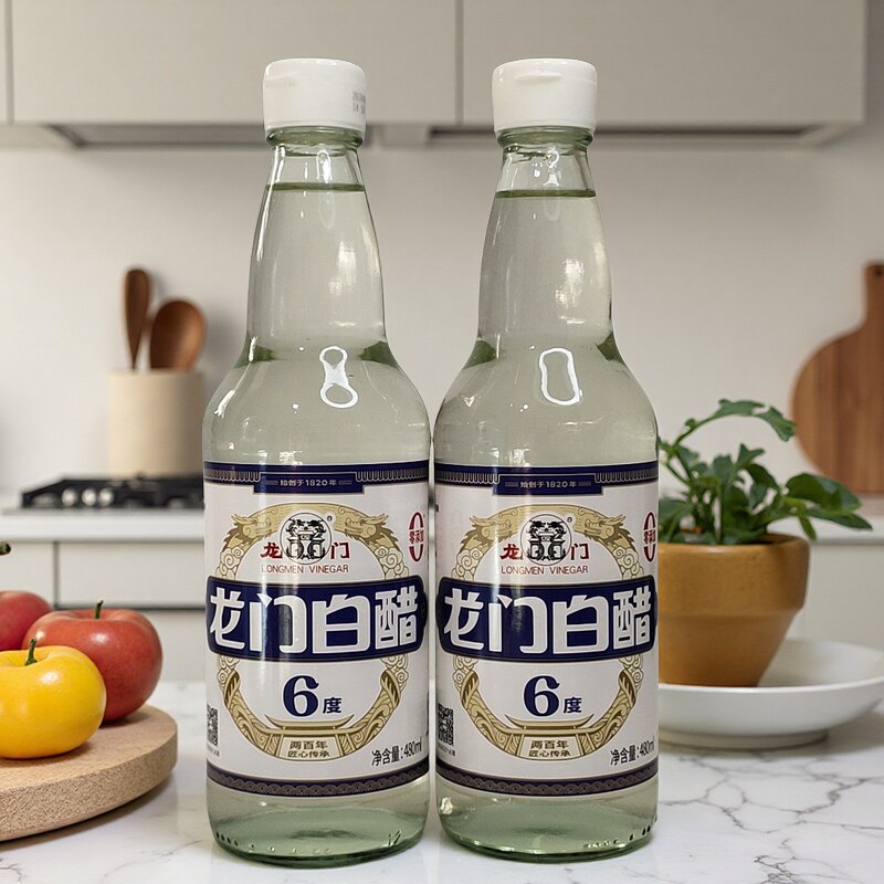 六必居龙门白醋480ml*2瓶商用酿造食醋凉拌醋饺子醋凉菜醋调味醋
