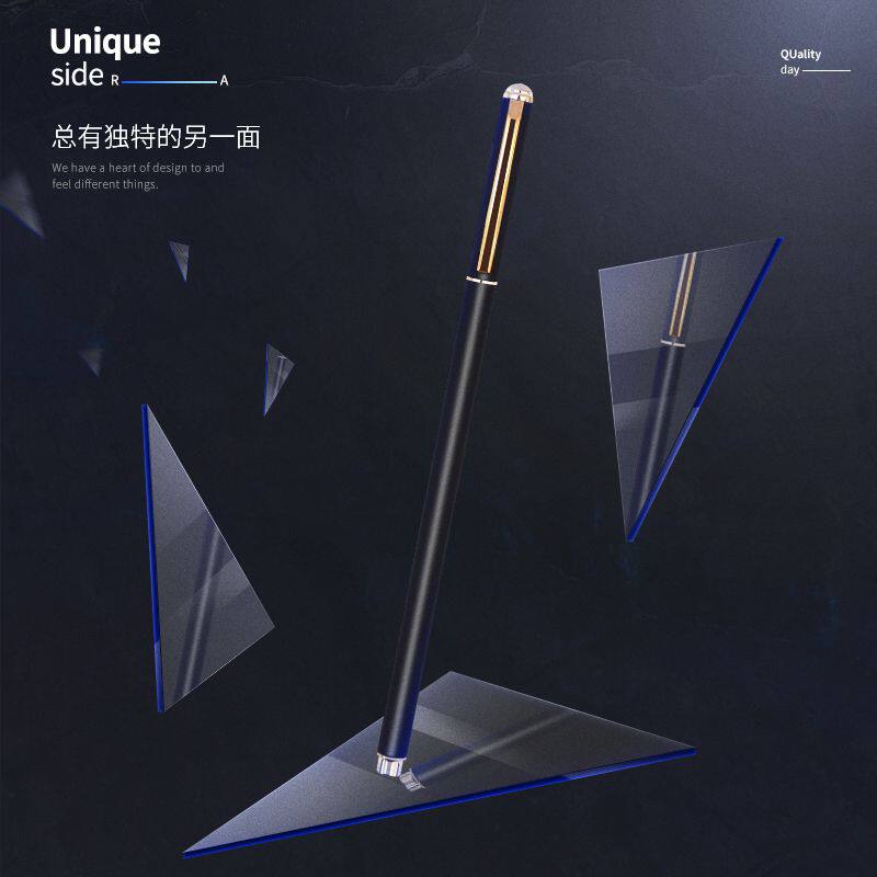 至尚创美 细杆金属笔简约中性笔学生用商务办公重手感笔0.5mm黑色