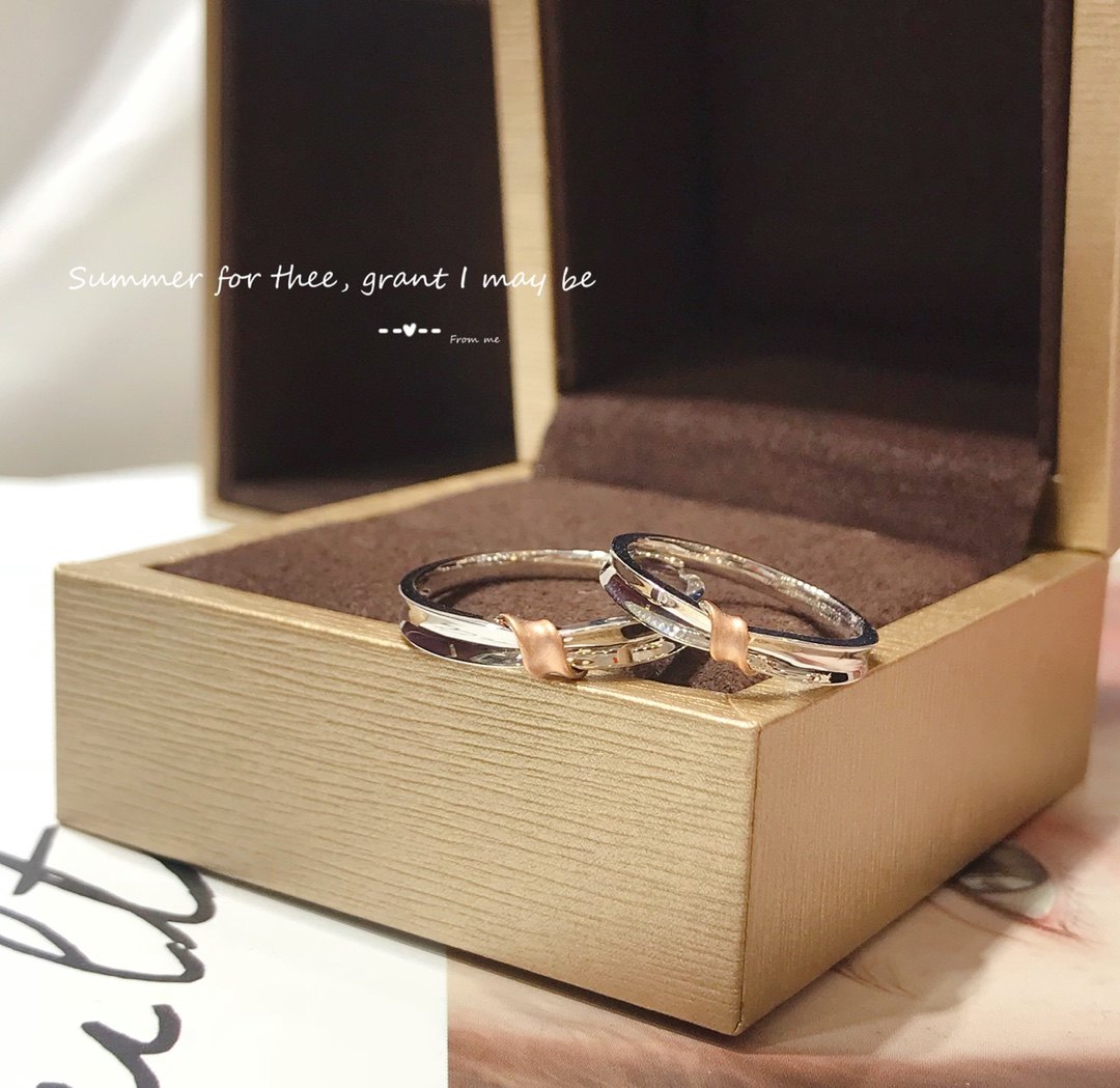 戒指男女款结婚情侣18K金