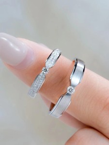 情侣对戒群镶结婚钻石戒指