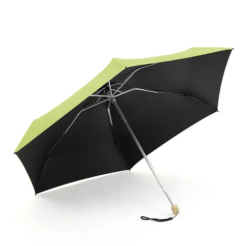 新款五折晴雨迷你雨伞upf五折创意扁手柄两用50扁小清新+金色防晒