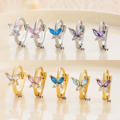 蝴蝶耳扣防过敏耳环女