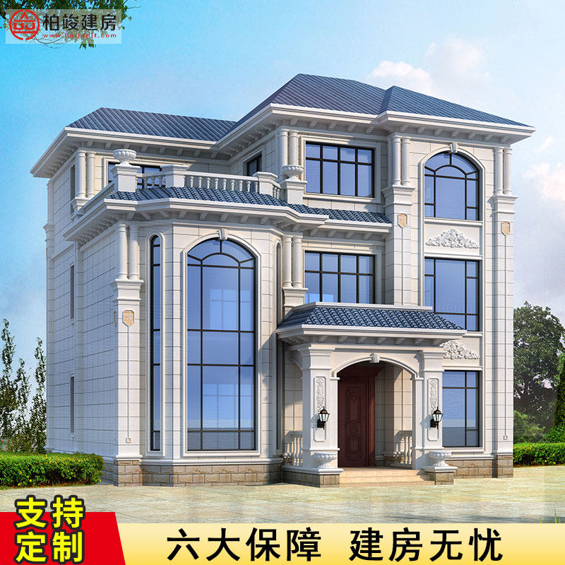 bjjf3642三层欧式复式别墅设计图纸全套乡村新农村自建房经济型