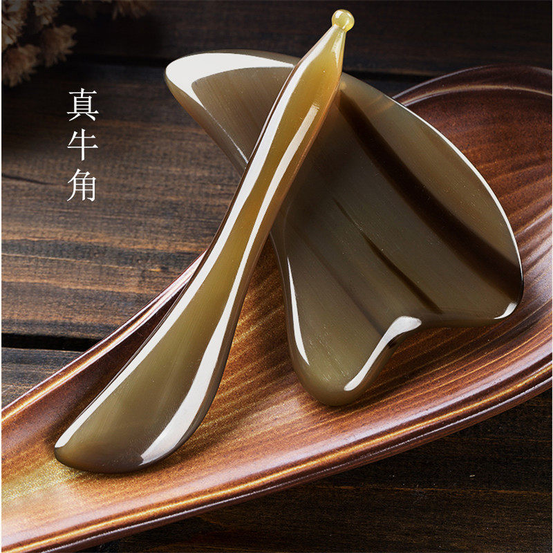牛角颈椎专用拨筋棒天然刮痧板