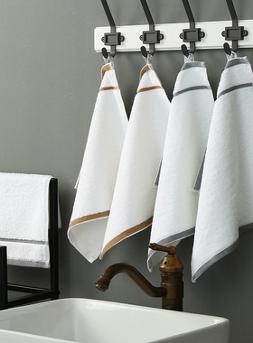 五星级酒店白色纯棉方巾加厚吸水全棉成人家用美容院会所四方毛巾