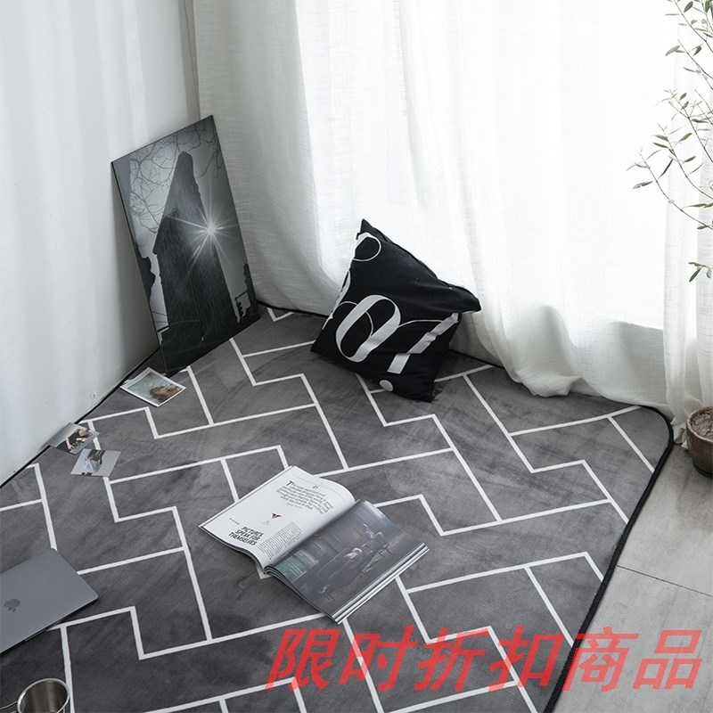 北欧潮牌简约现代黑白客厅茶几沙发地毯卧室床边地垫长方形进门垫|ruв категории домашний ткань, ковер - от Buy2taobao.com для оказания профессиональной услуги покупки агента Taobao