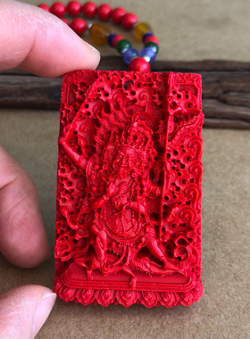 帝王红朱砂四神压小人吊坠男女本命年走夜路随身四面门神福运挂件