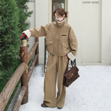 【】羽绒服(90老标)卡其色拼毛套装裤子2C079-4566-p285-k428，女装套装/套裙，2C079