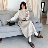 【档口有货】无袖连衣裙打揽衬衫两件套+腰带079-2530-p180-k258，女装连衣裙，2C079