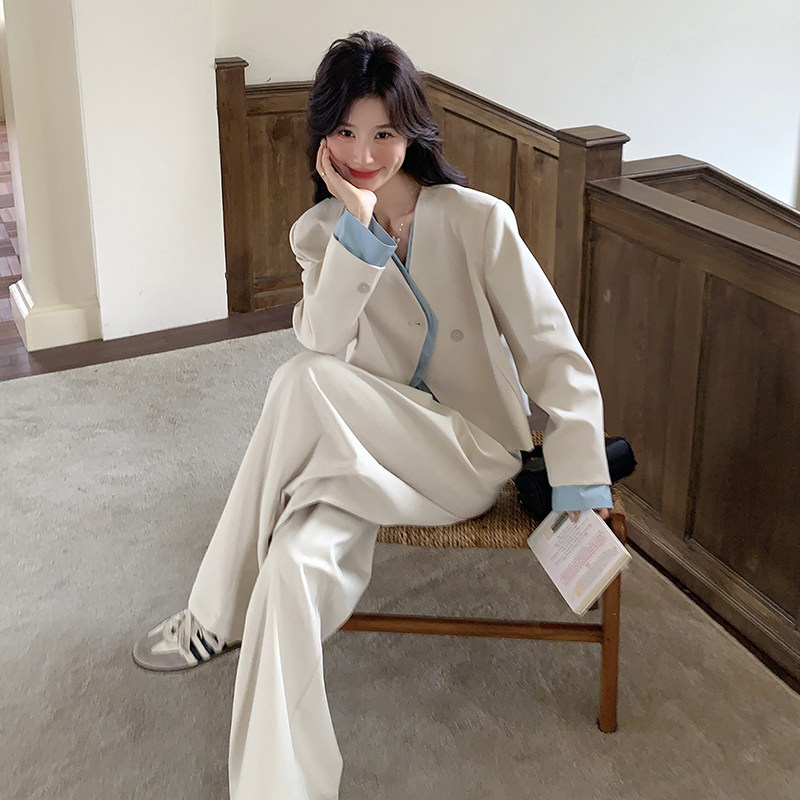 【档口有货】杏色假两件西装西裤两件套2C079-2537-p175-k258,女装套装/套裙,2C079