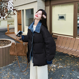 【上新】拼接牛仔一手长双色羽绒服(50绒)079-4579-p270-k408，女装羽绒服，2C079