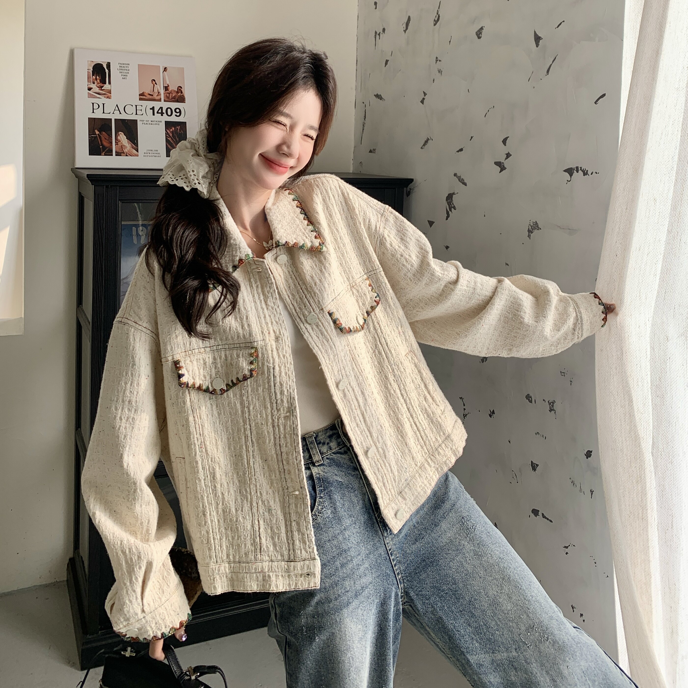 【档口有货】满刺绣肌理感外套2C079-2549-p185-k268,女装短外套,2C079
