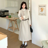 【档口有货】无袖连衣裙打揽衬衫两件套+腰带079-2530-p180-k258，女装连衣裙，2C079