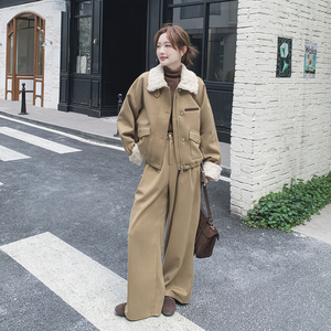 【】羽绒服(90老标)卡其色拼毛套装裤子2C079-4566-p285-k428图片