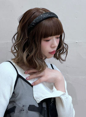 CIRQUTURE CIQ245 日系 轻奢超闪水钻发箍发饰 缎面丝带 高质感