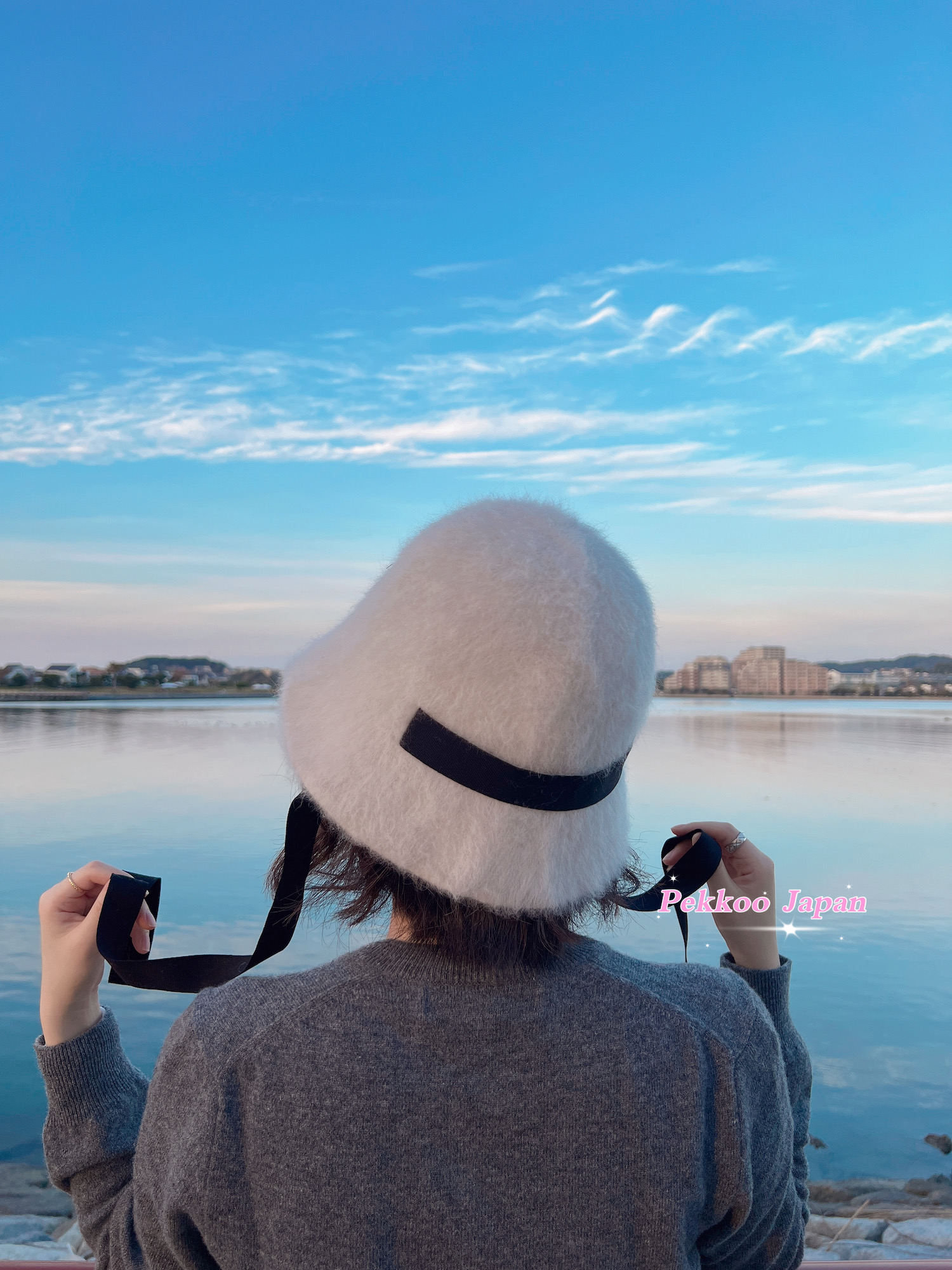 matureha渔夫帽日系秋冬飘带